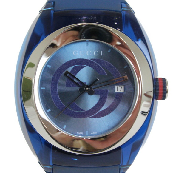 Gucci Sync Quartz Date Rubber Blue - Picture 1 of 13